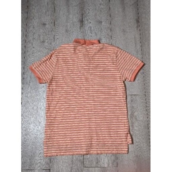 Polo Ralph Lauren Orange/White Stripe Short Sleeve Shirt Green Polo Logo Sz Med - Picture 5 of 7